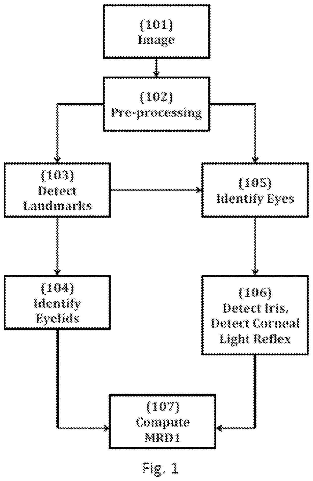 Techniques for identifying blepharoptosis from an image