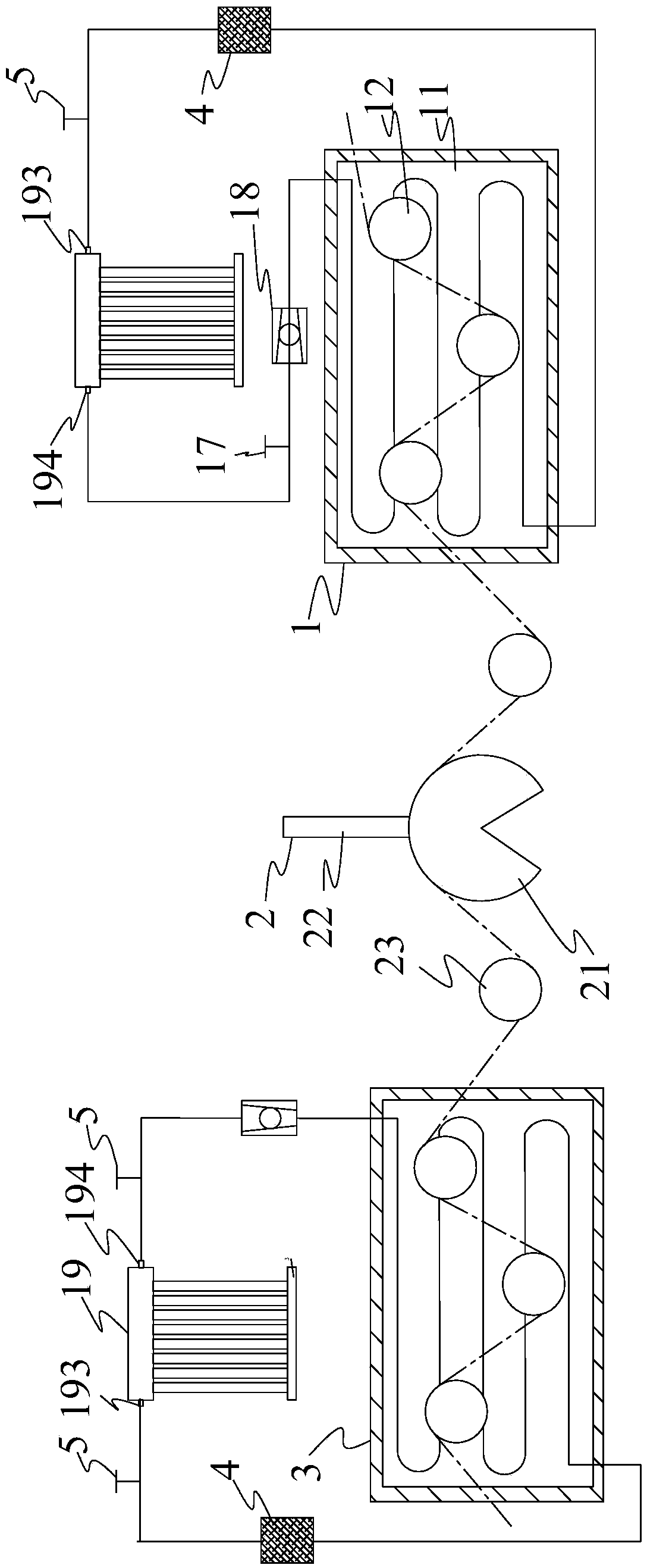 Solar two-traction wire separating structure for wire drawing machine for sunshade net