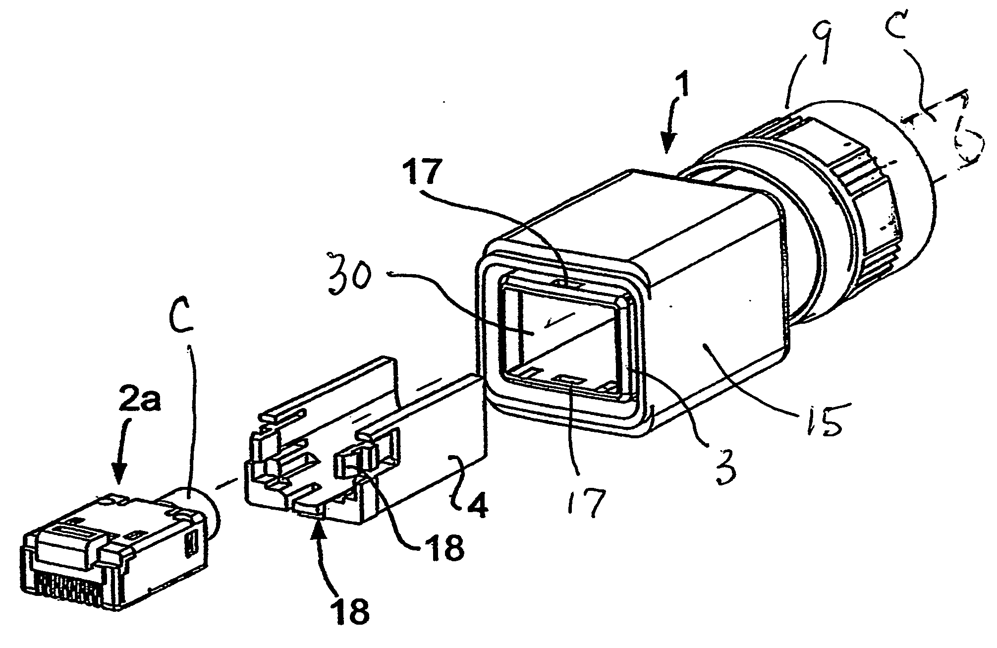 Adapter for attaching an insertion device to a cable fitting