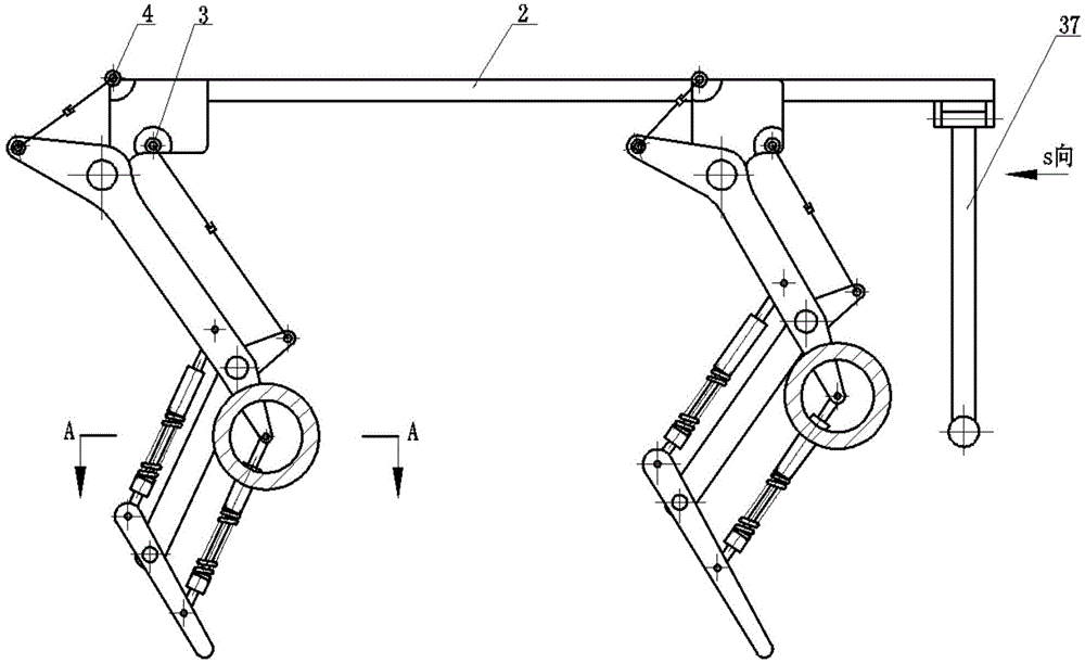 Foot wheel type robot leg structure and foot wheel type robot with same