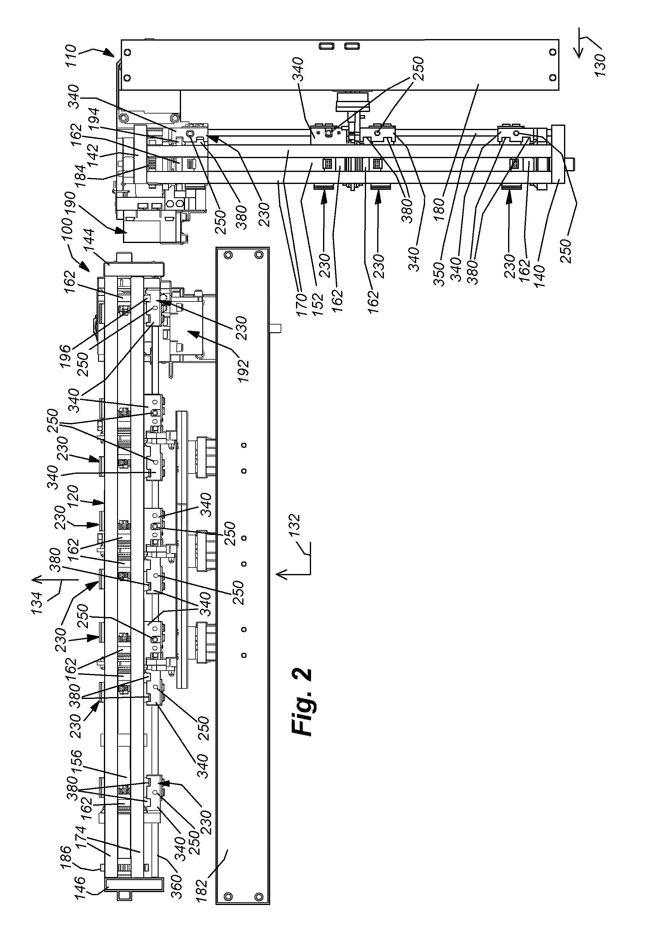 Sheet slitting mechanism with automated size adjustment