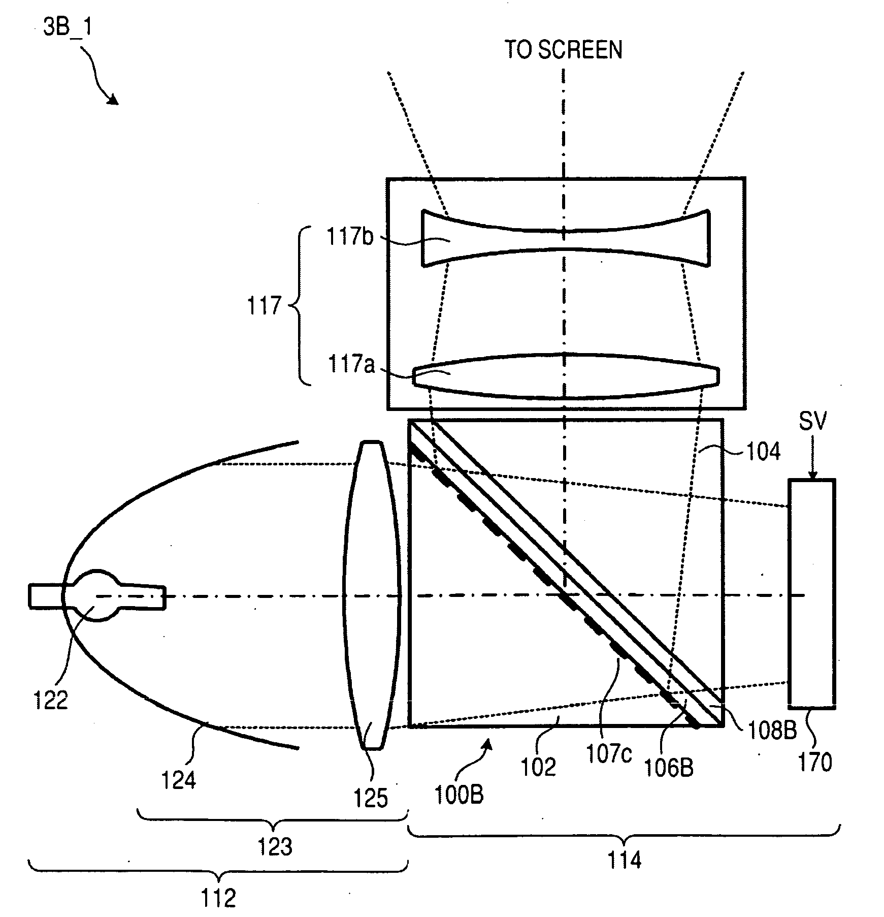 Polarizing beam splitter, projection optical sysem, projection display