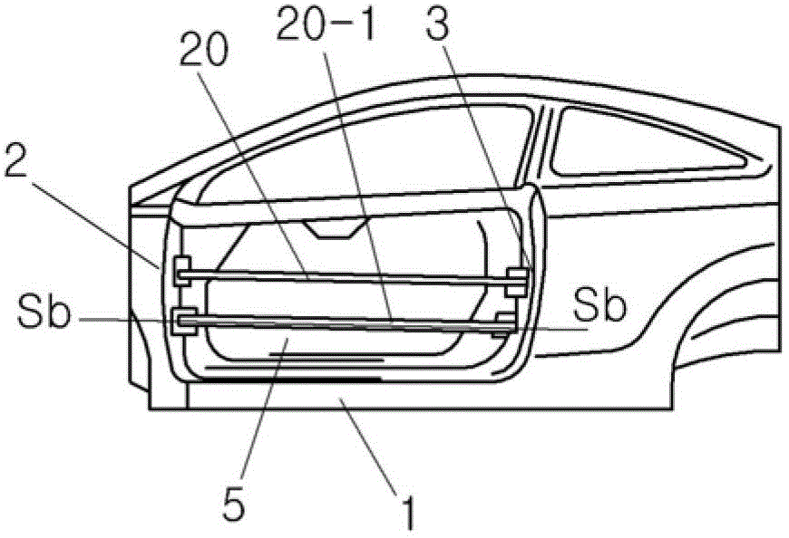 Door impact beam unit for 2-door vehicle