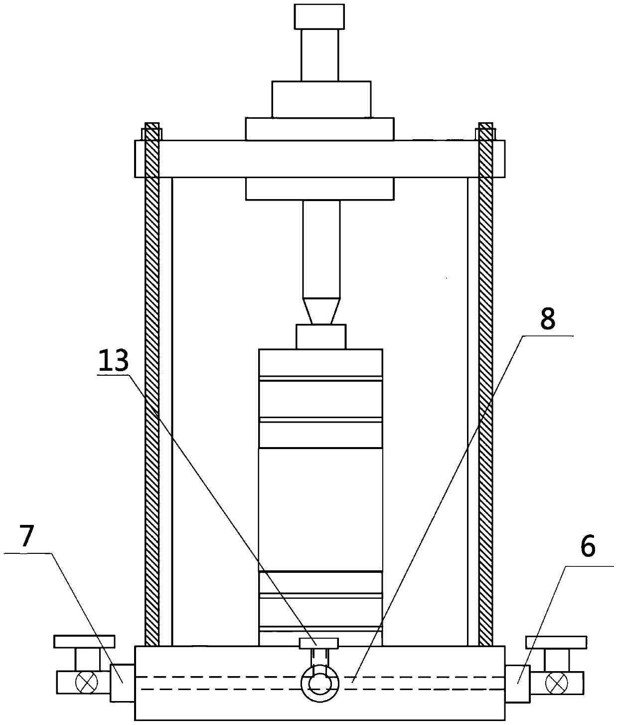 Soil gas-liquid permeation test system for isotropic dry-wet chemical circulation