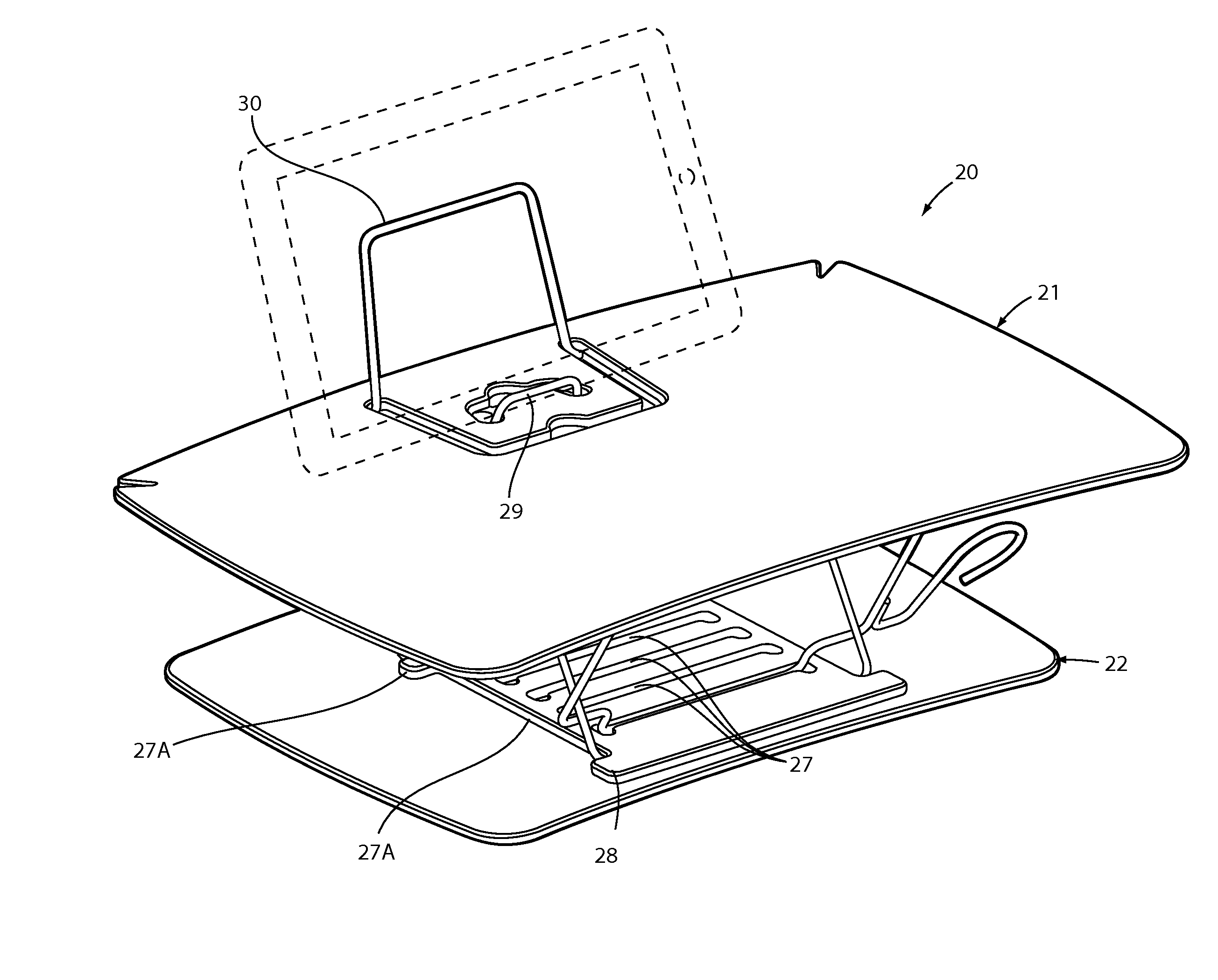 Adjustable laptop support for electronic devices