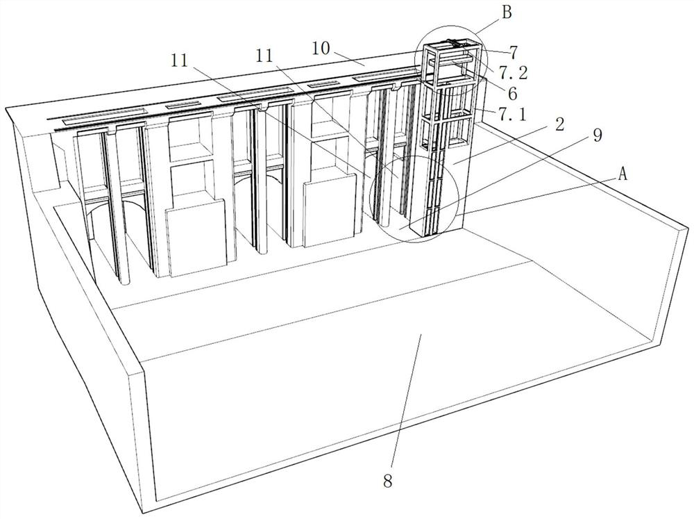 Fish lifting machine device for collecting fish by utilizing tail water of hydropower station and fish collecting method of fish lifting machine device