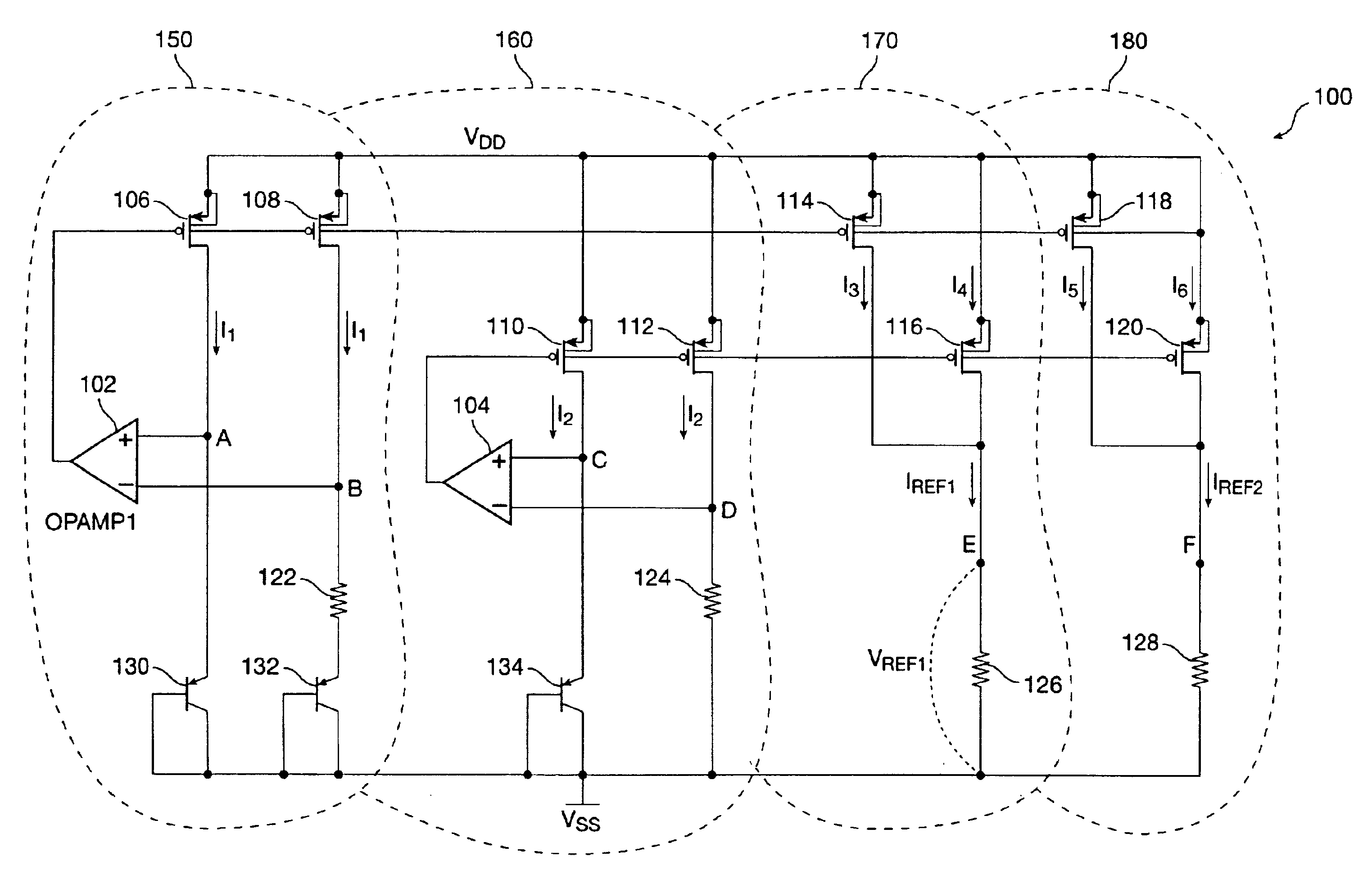 CMOS bandgap reference with low voltage operation