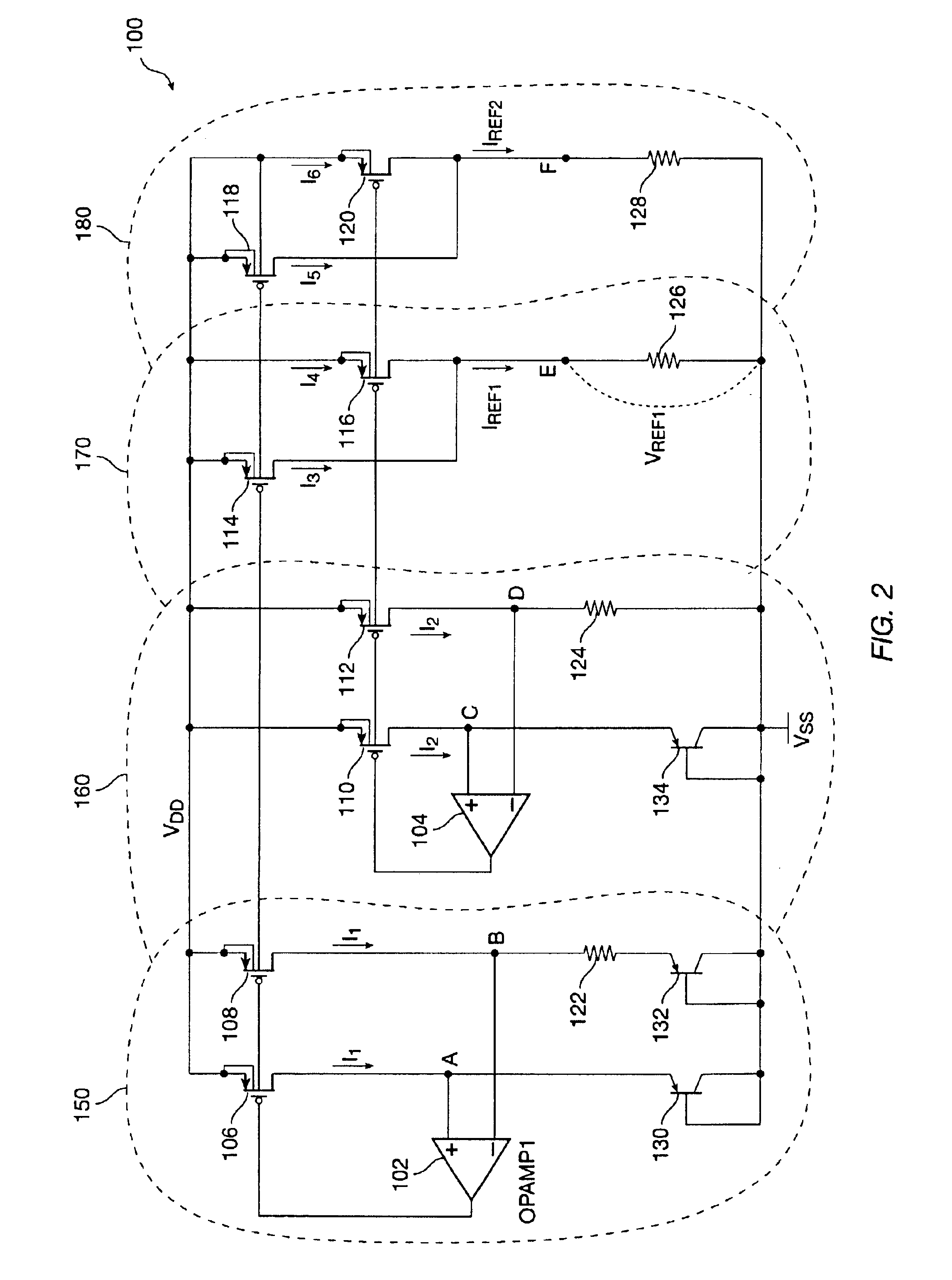 CMOS bandgap reference with low voltage operation