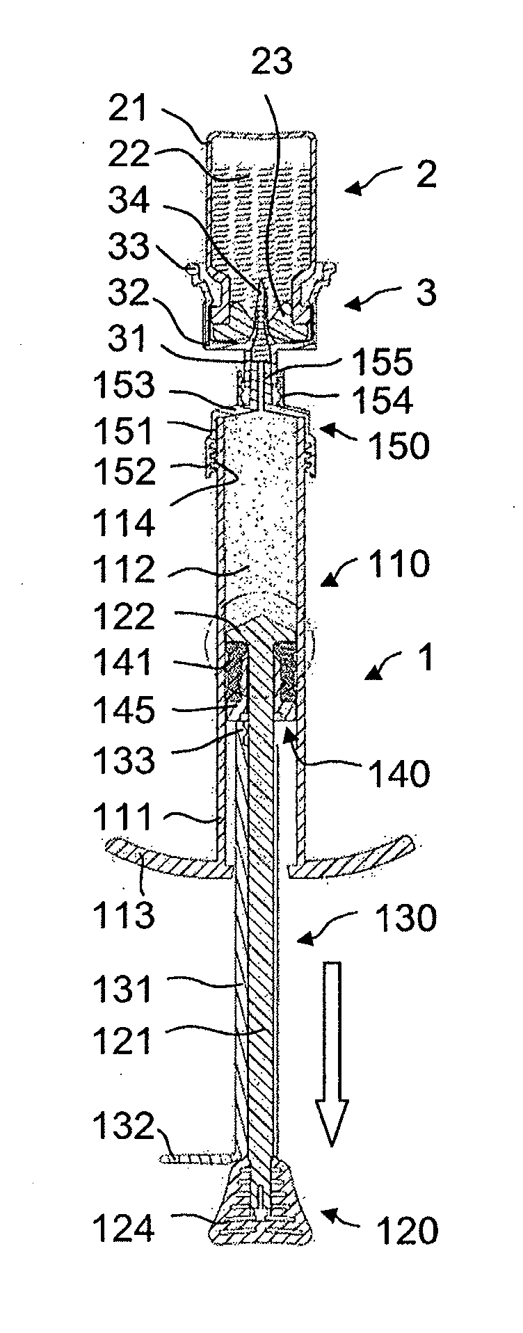 Combined mixing and discharging device
