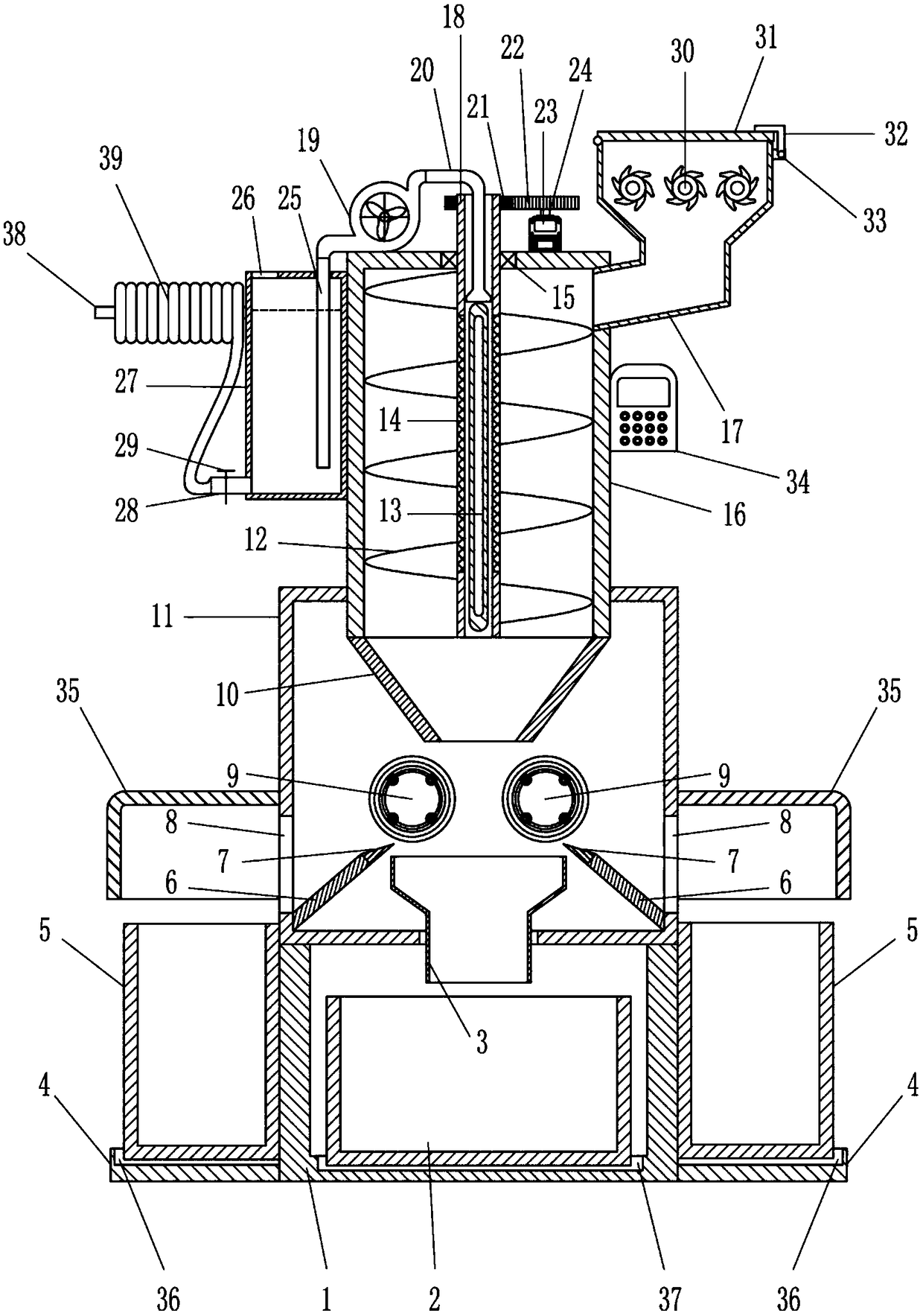 Dry type strong magnetic screening device used for steel and iron manufacture