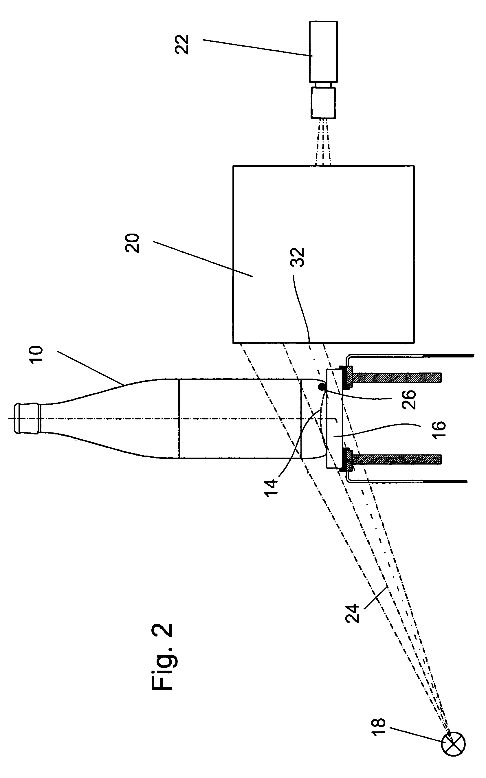 Device for examining filled containers by means of X-rays and use of this device