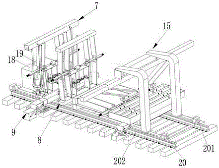 Sleeper replacing machine with swinging first rail lifting device