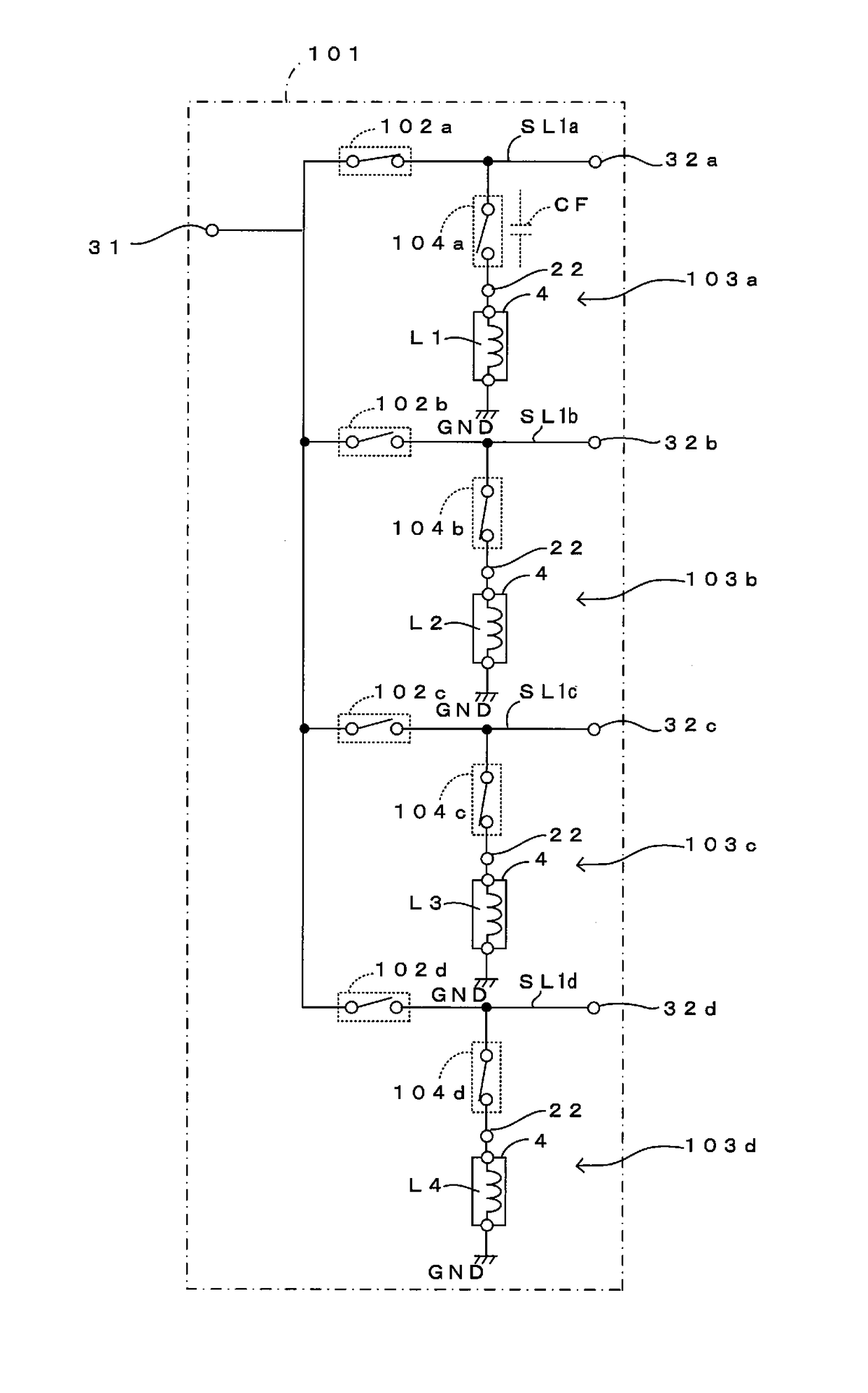 Switching circuit and high frequency module