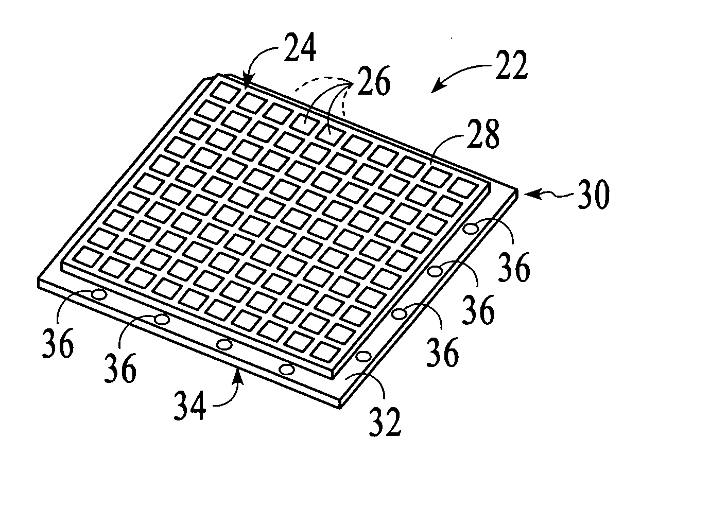 Bare die tray with flat datum surface