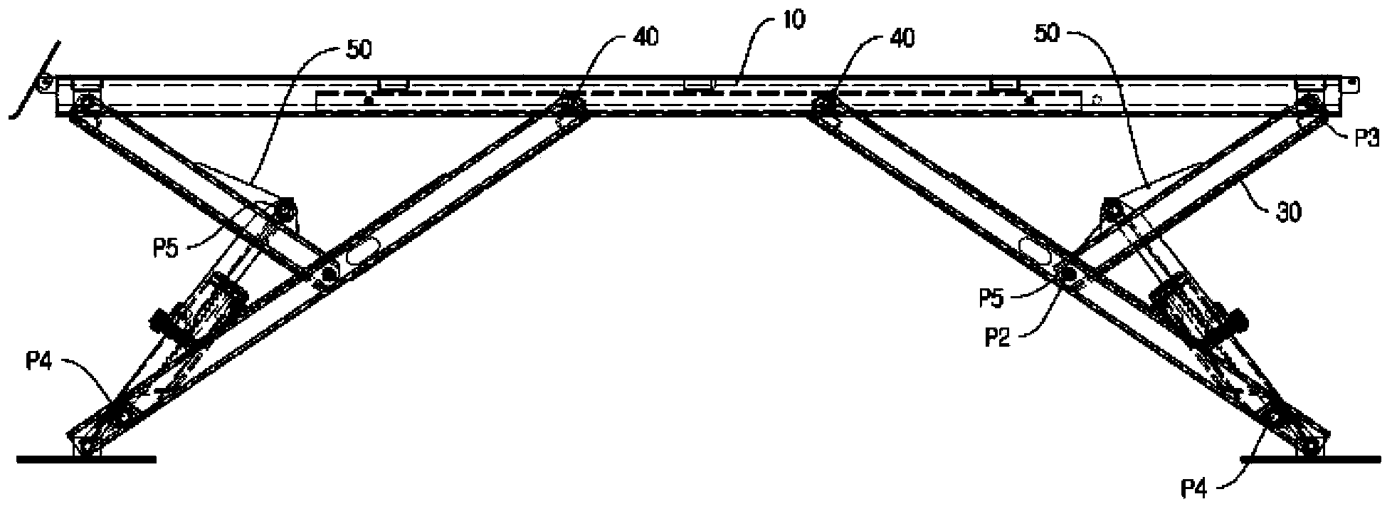 Semi scissor-type lift for vehicles having an improved structure
