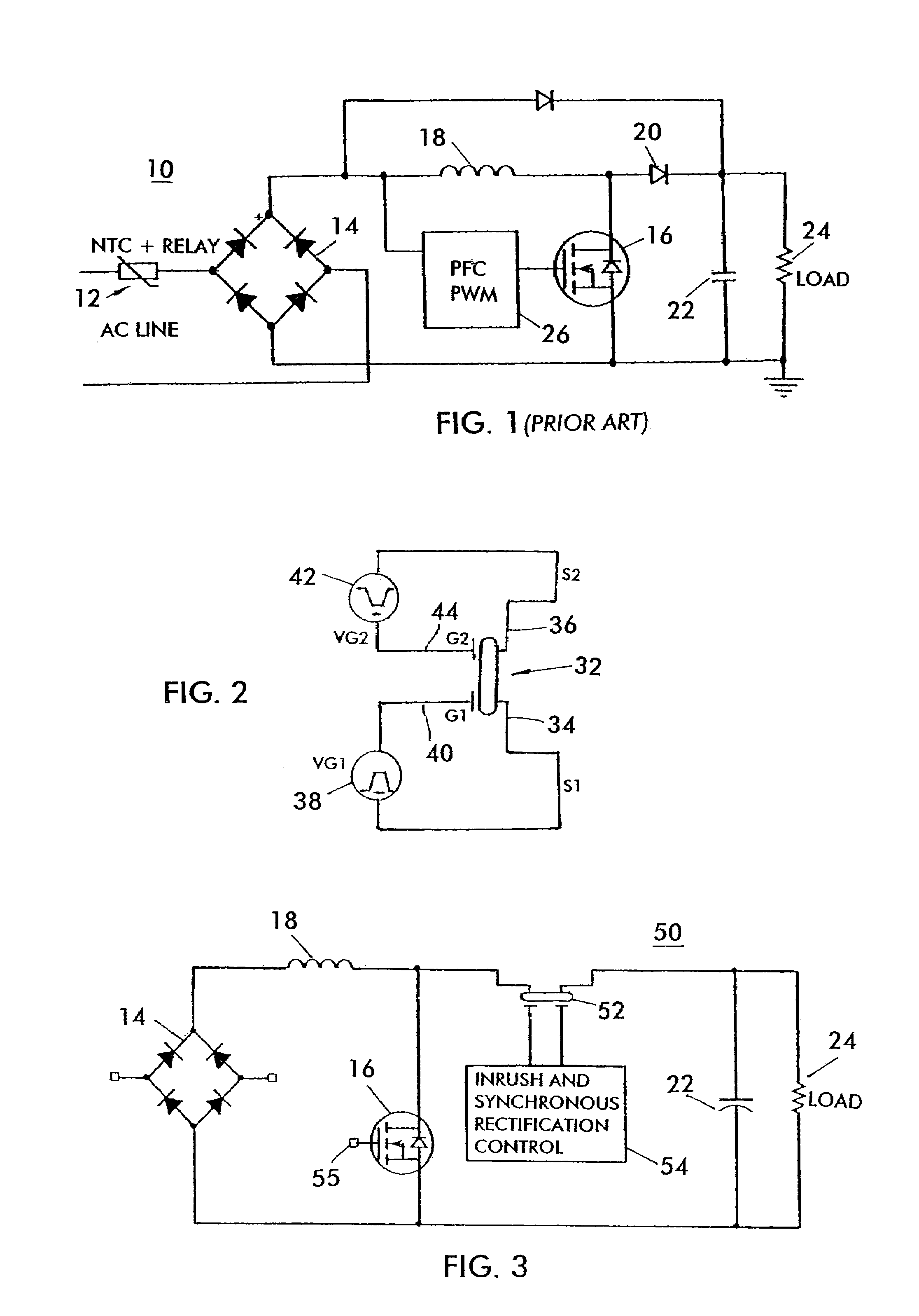 Efficient in-rush current limiting circuit with dual gated bidirectional hemts