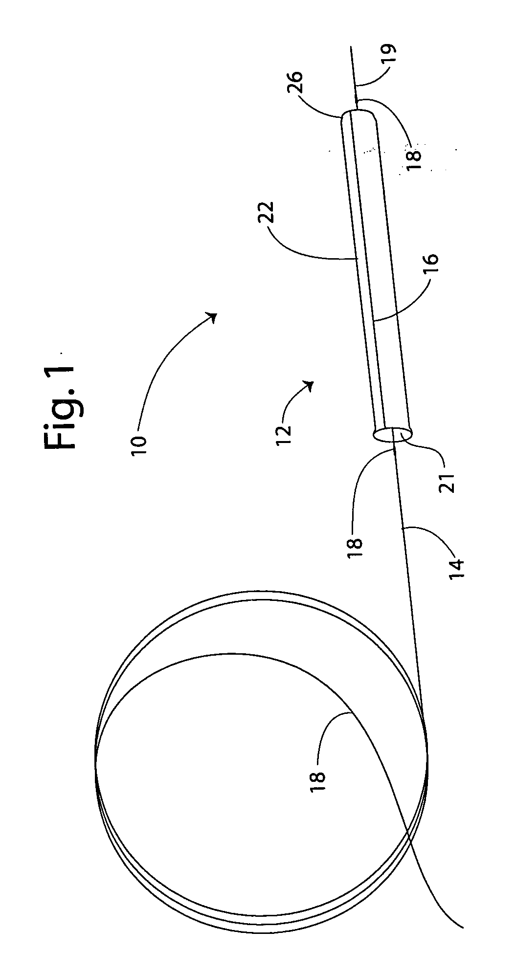 Method for placing a stent through a constricted lumen, and medical device