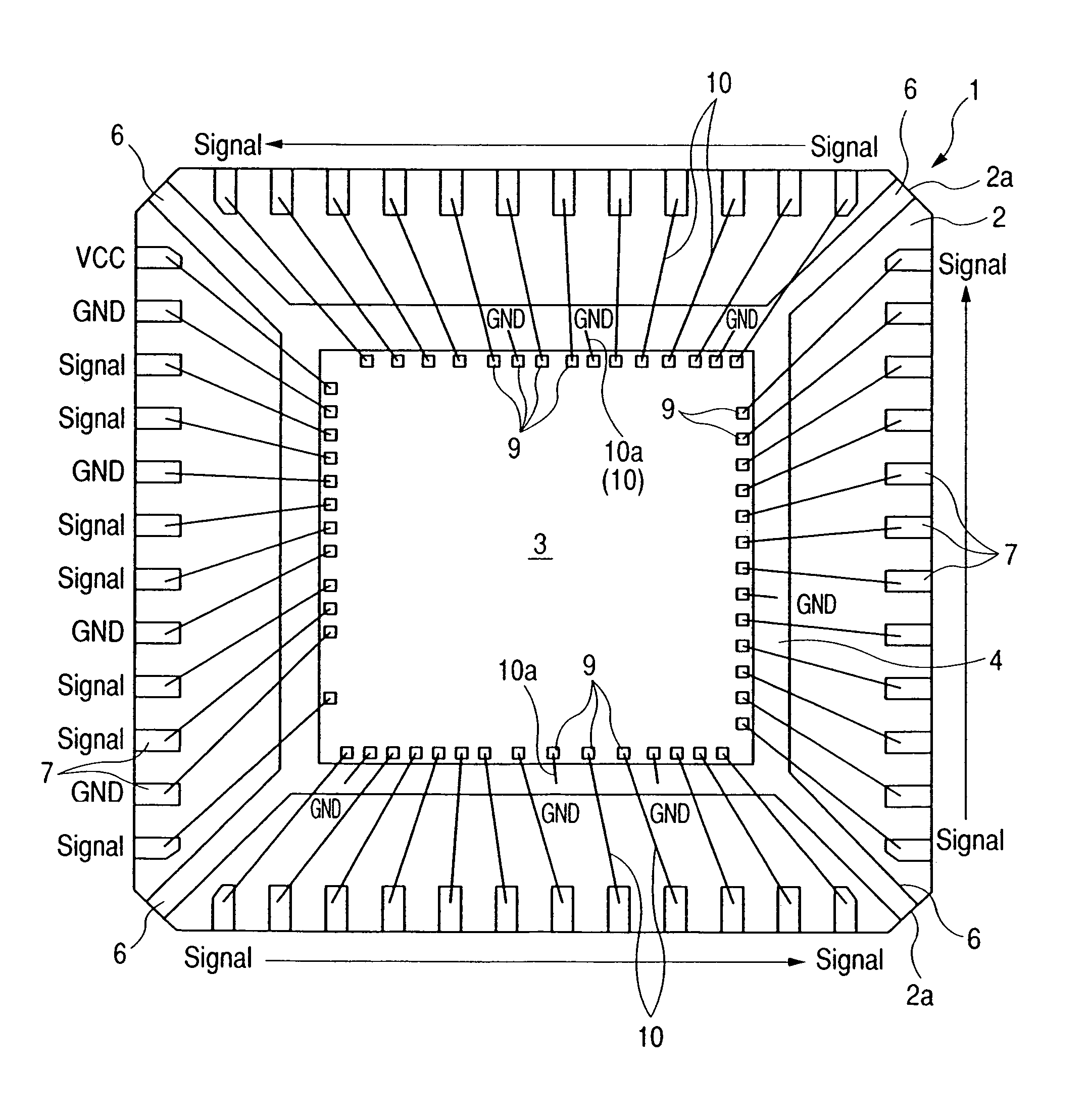 Semiconductor device with electrically isolated ground structures