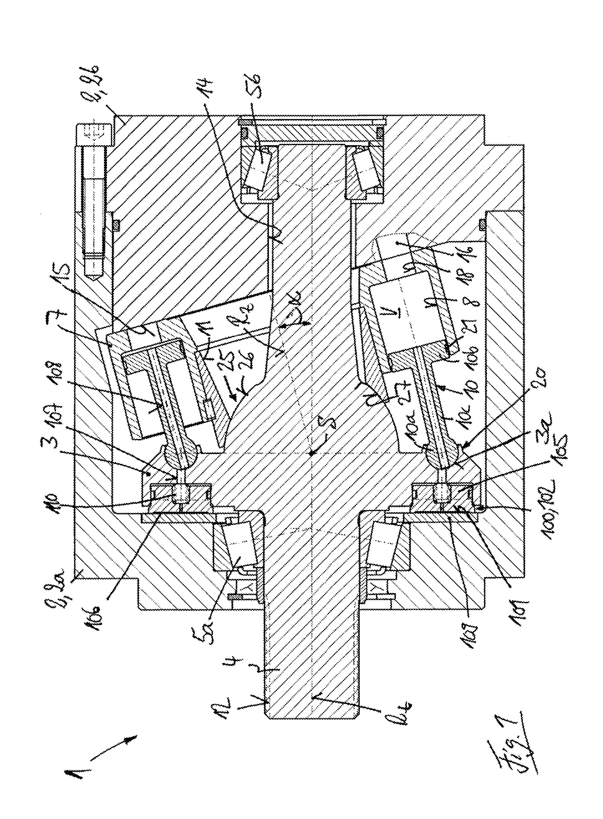 Axial Piston Machine Utilizing A Bent-Axis Construction With Slippers On The Drive Flange