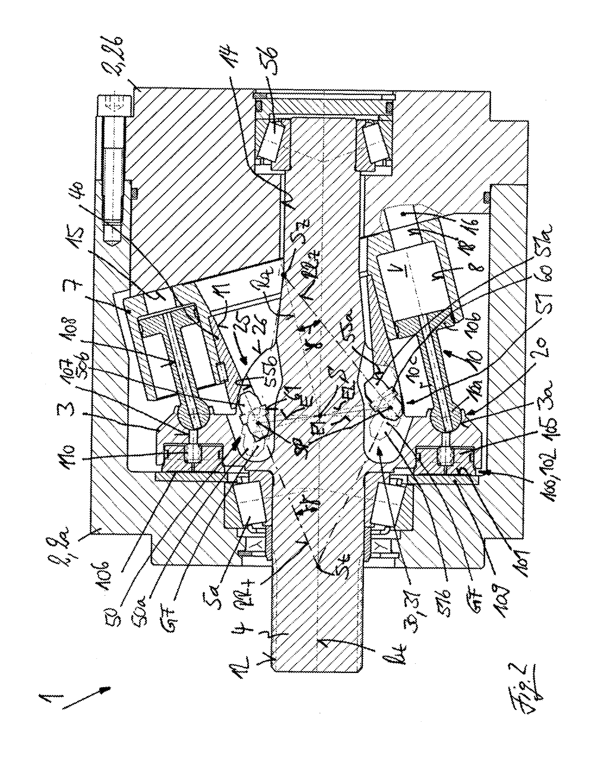 Axial Piston Machine Utilizing A Bent-Axis Construction With Slippers On The Drive Flange