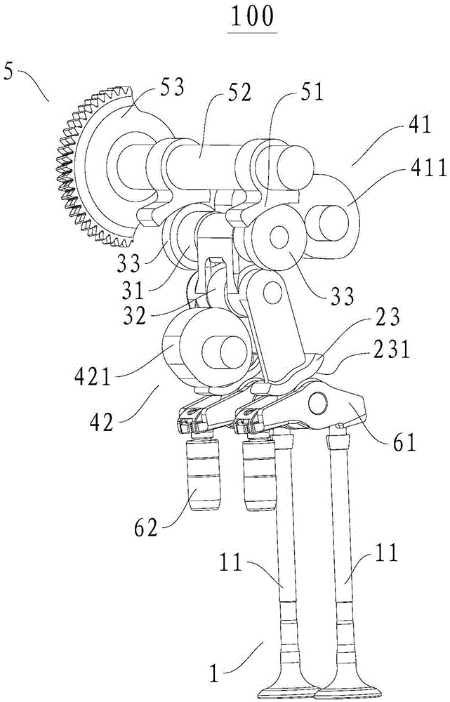 Valve train for engine and vehicle having the same