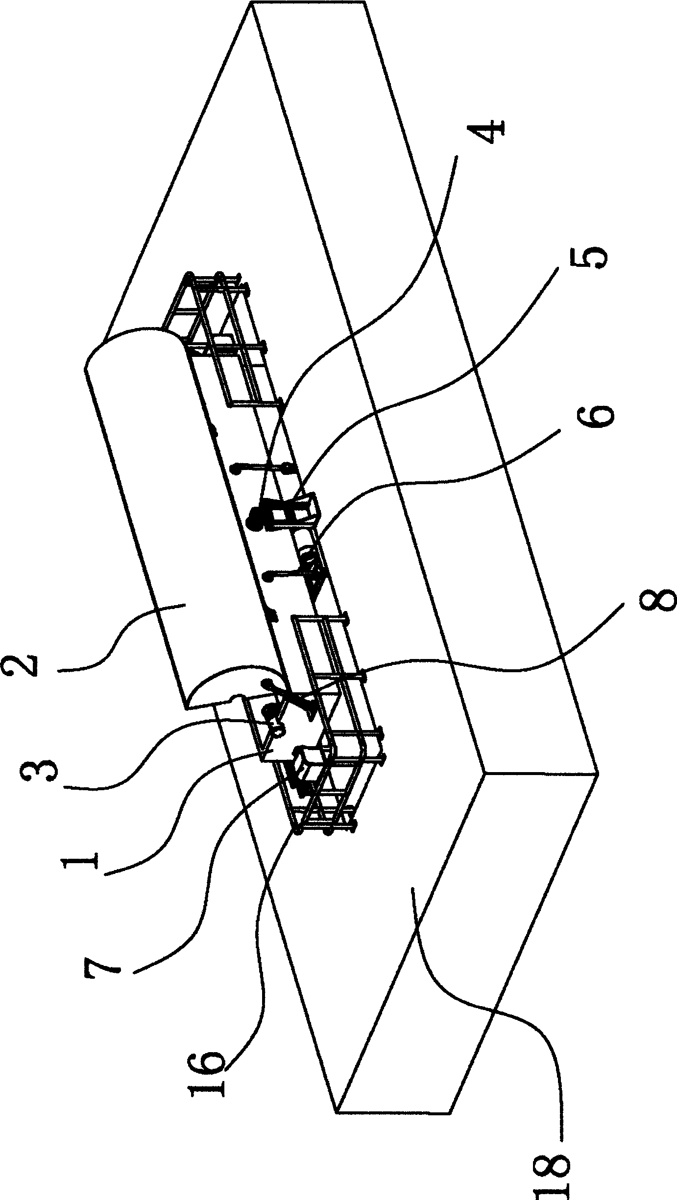 Oyster box-type rock and roll rotational molding machine