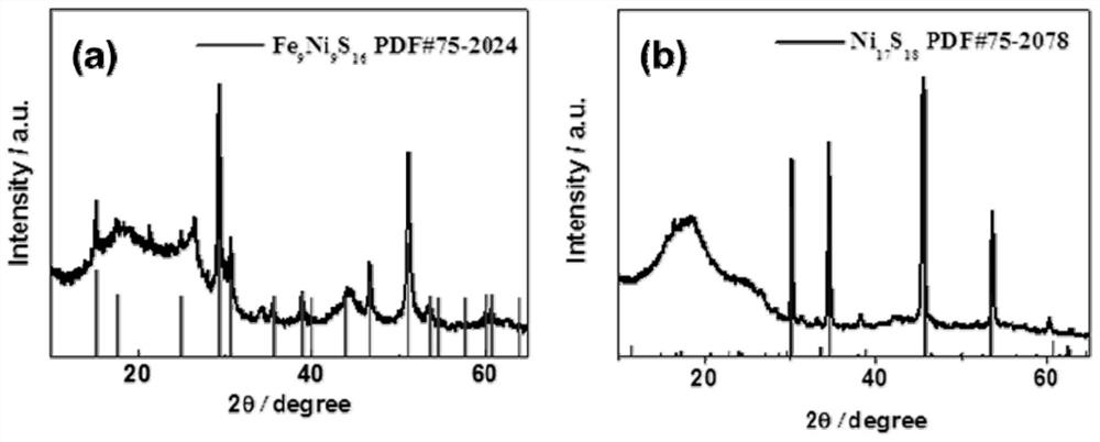 a nanoscale Fe  <sub>9</sub> ni  <sub>9</sub> the s  <sub>16</sub> Preparation method of based electrocatalyst