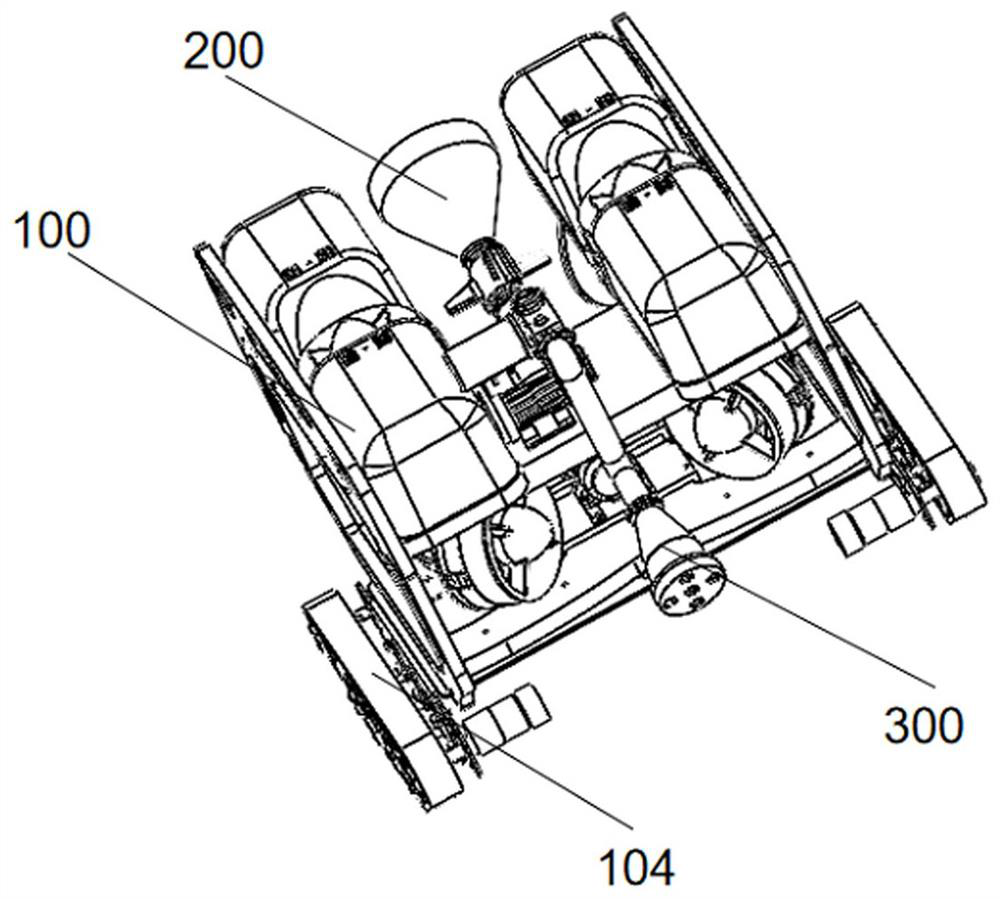 Opposite-flushing module, opposite-flushing type high-pressure water jet trencher and operation method of opposite-flushing type high-pressure water jet trencher