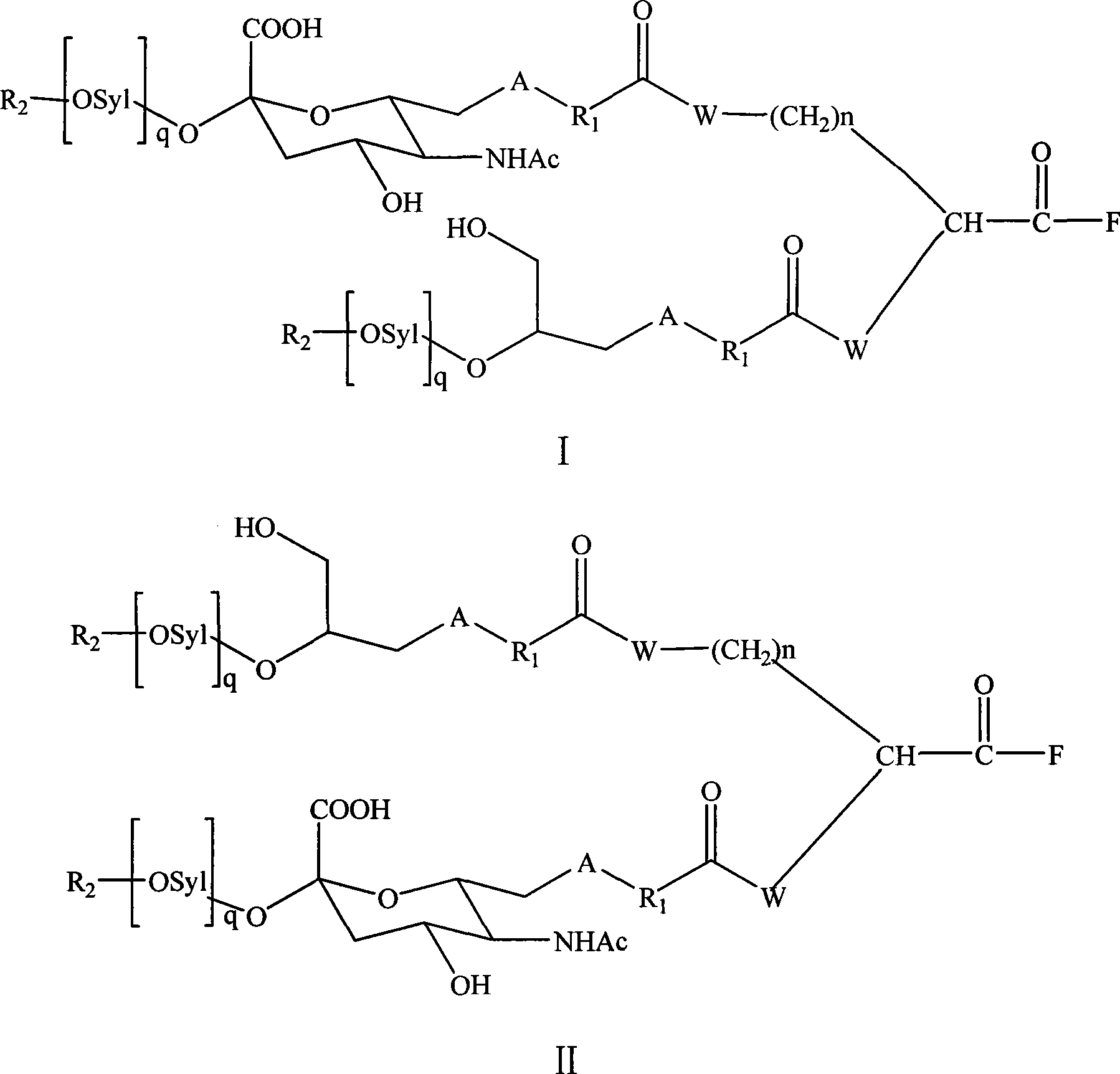 Preparation and use of double branching polysialic acid active derivative