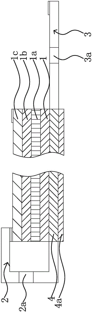 Waterproof flame-retardant ceiling coating material fabric and attaching device thereof