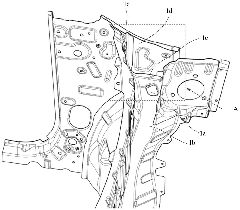 Automobile forecabin gutter channel structure