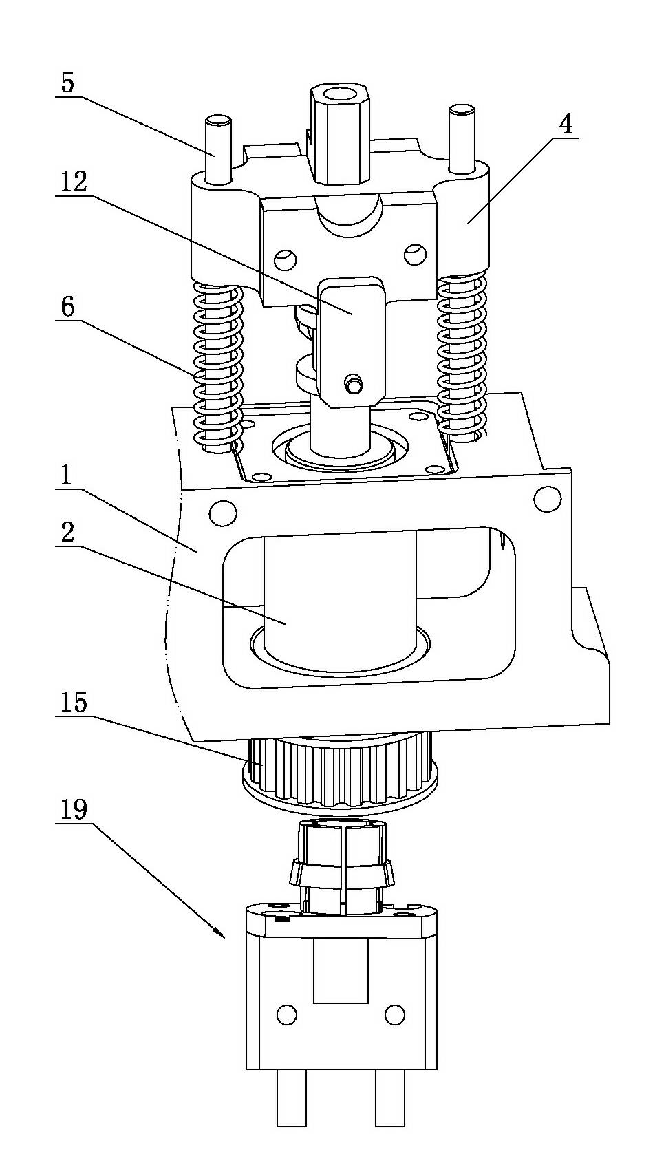 Head gripper linking mechanism of plug-in machine