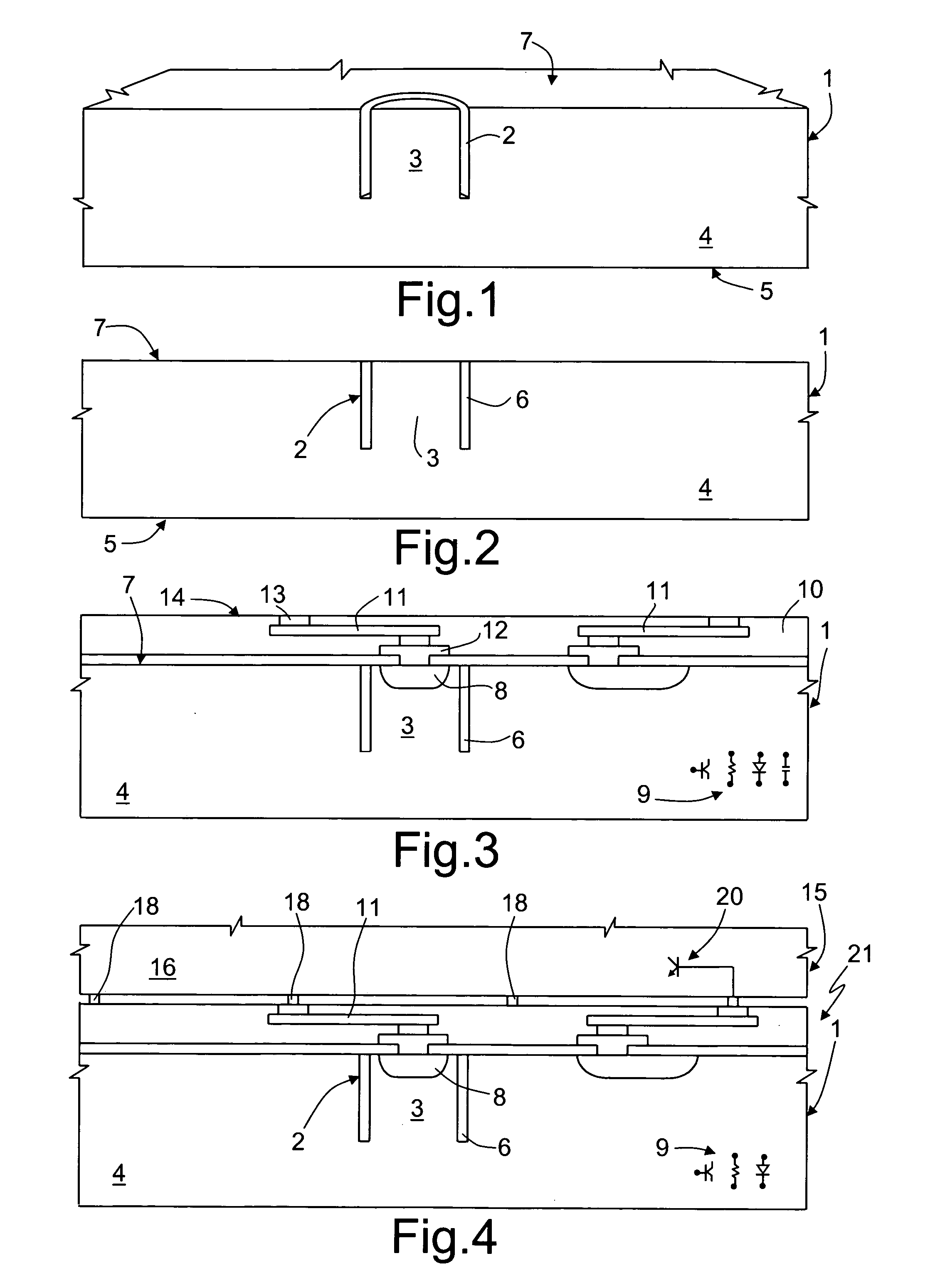 Process for manufacturing a through insulated interconnection in a body of semiconductor material