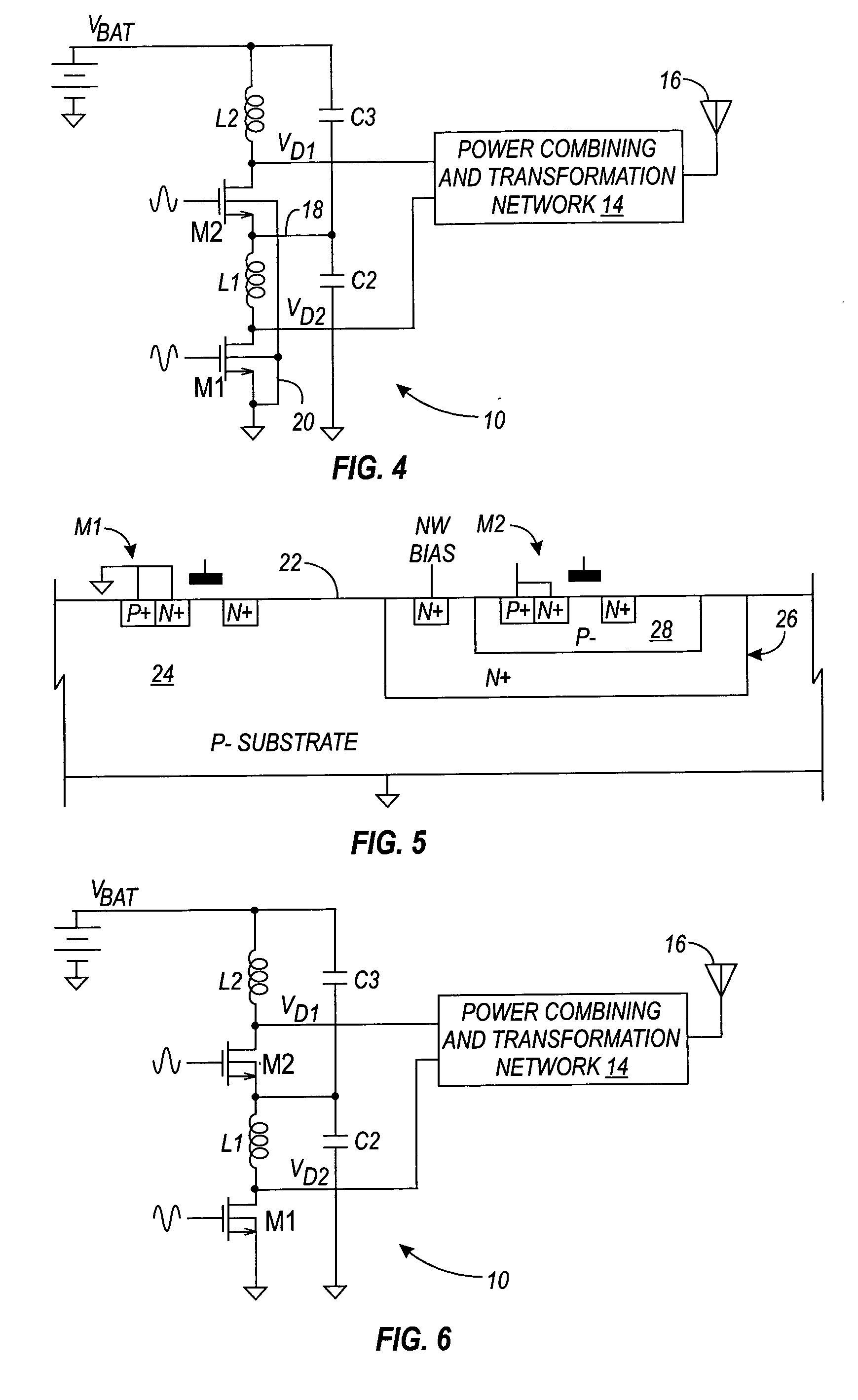 Stacked RF power amplifier