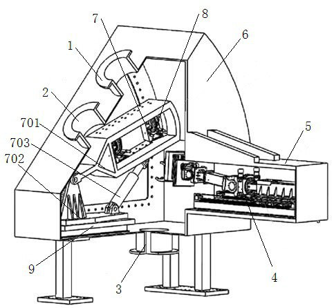 A shield machine robot tool change experimental device