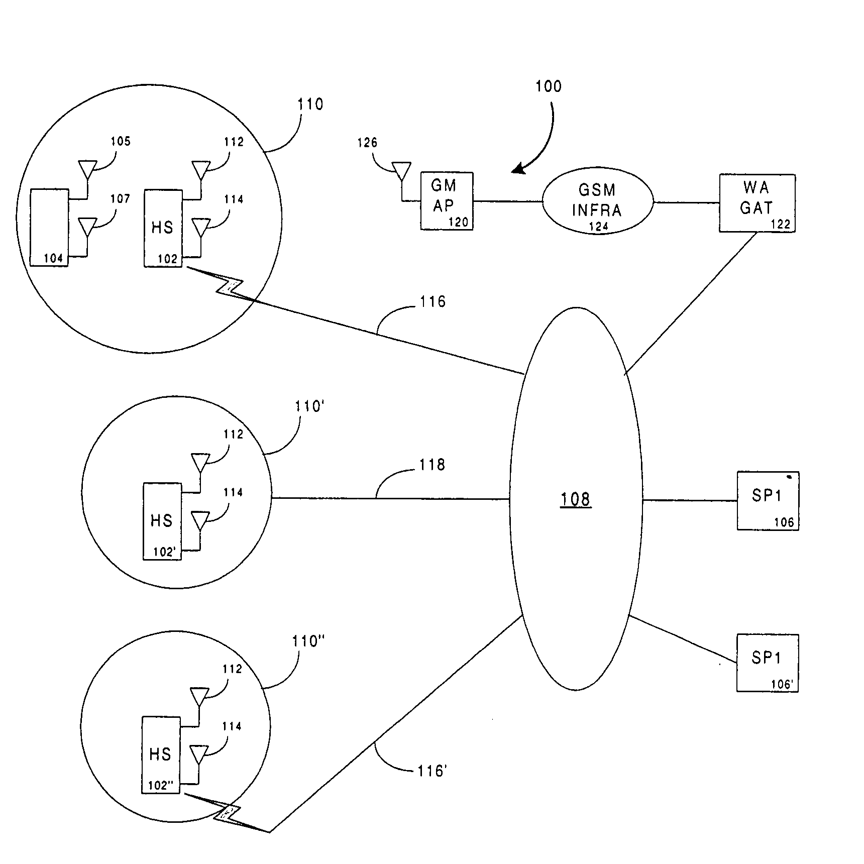 Mapping wireless proximity identificator to subscriber identity for hotspot based wireless services for mobile terminals