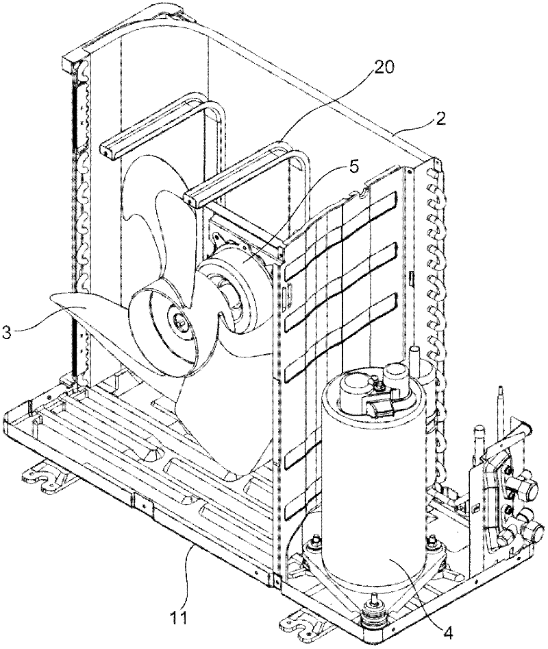 Outdoor unit for air conditioner and manufacturing method for same