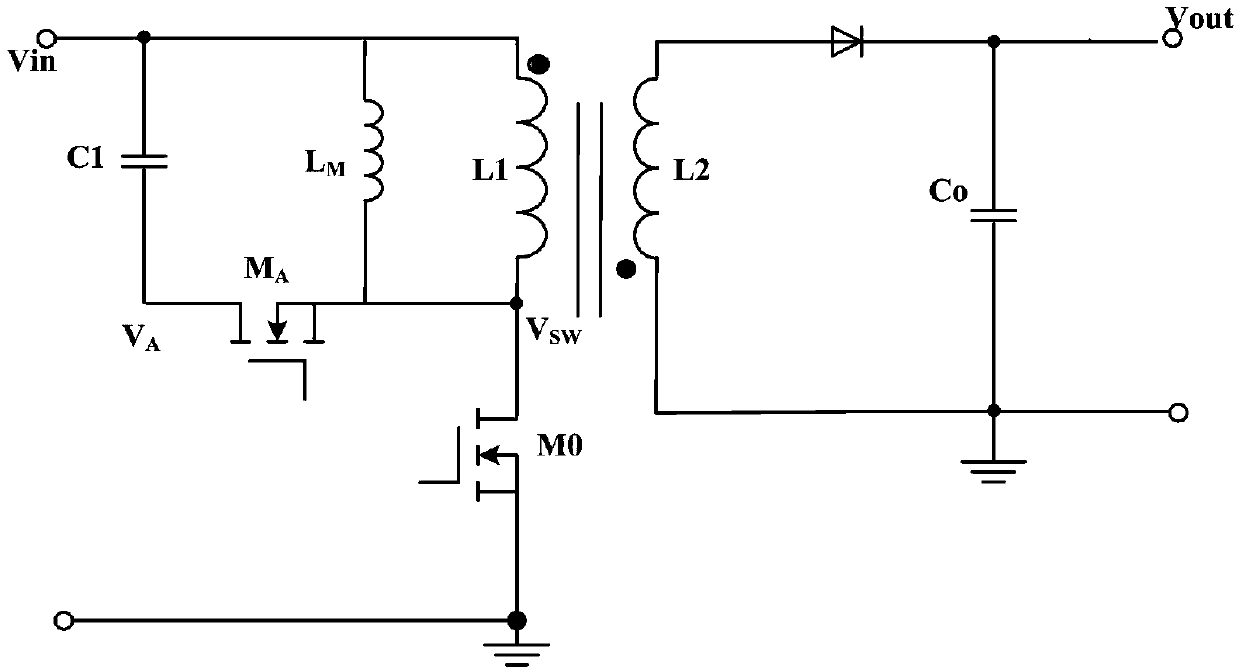 Flyback active clamping circuit and control method