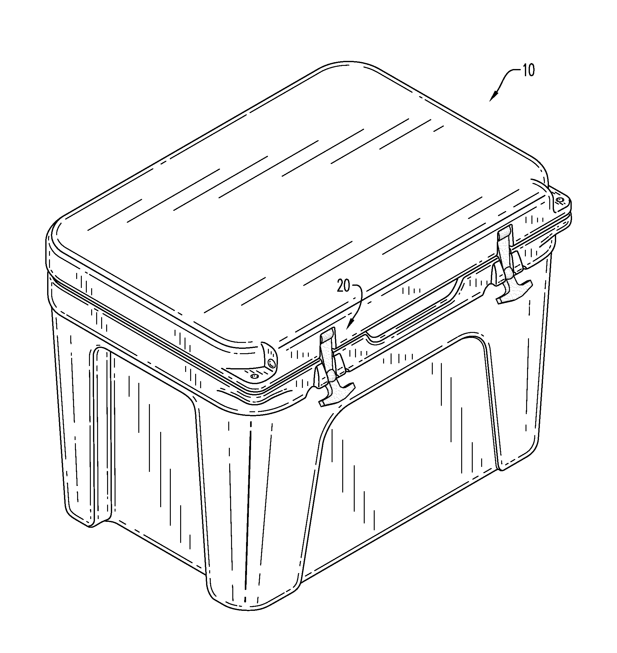 Insulating container and latching mechanism