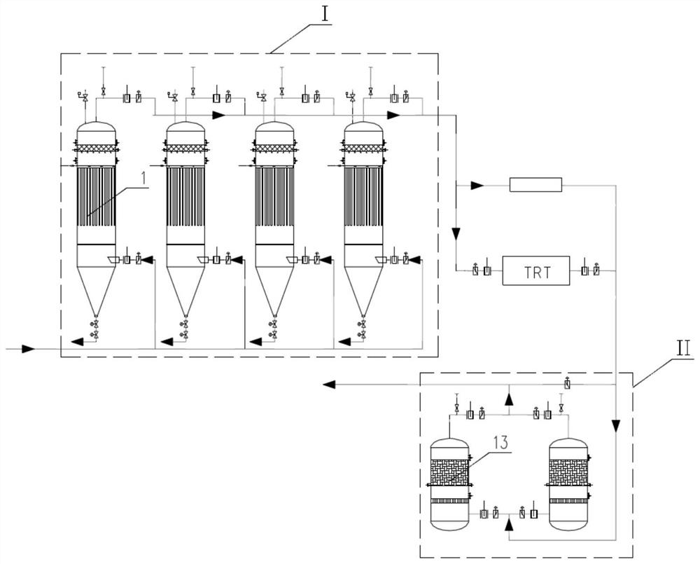 Dust removal/hydrolysis integrated desulfurization system for blast furnace gas