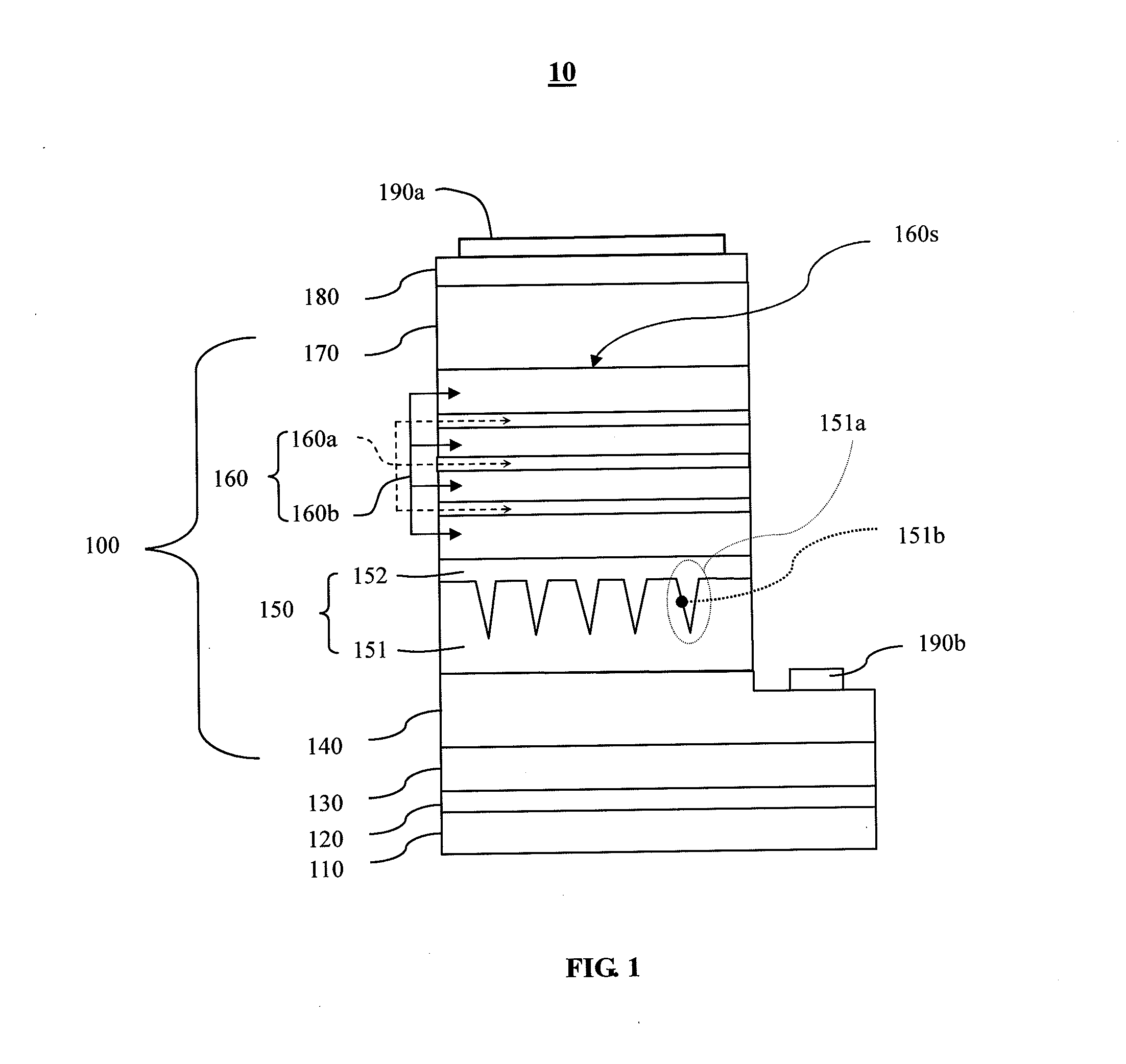 Light-emitting diode with strain-relaxed layer