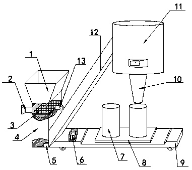 Weighing device for grain purchasing