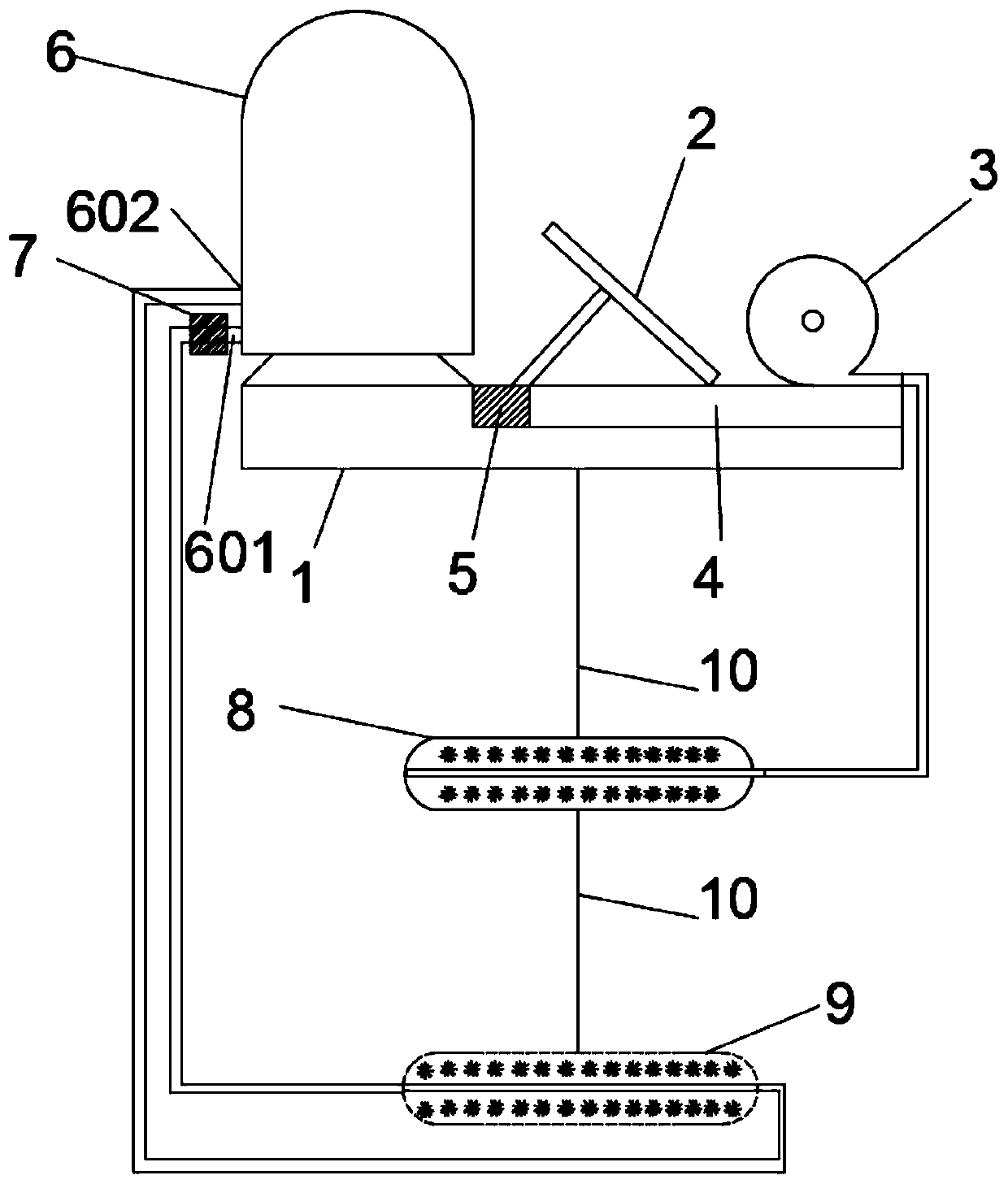 A floating double-bed microporous membrane water restoration device