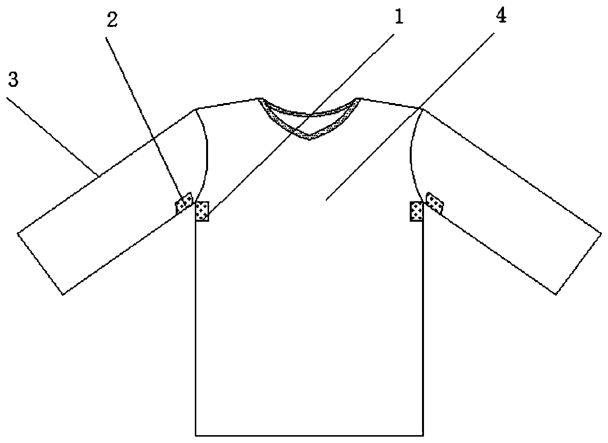 Garment with oxter breathing structure and manufacturing method of garment