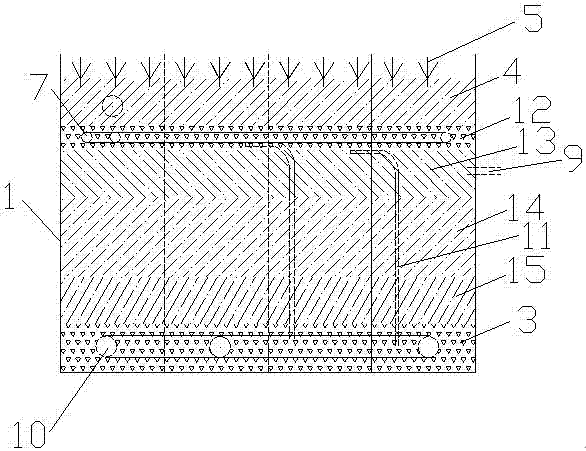 Small-sized compound flow type underflow constructed wetland