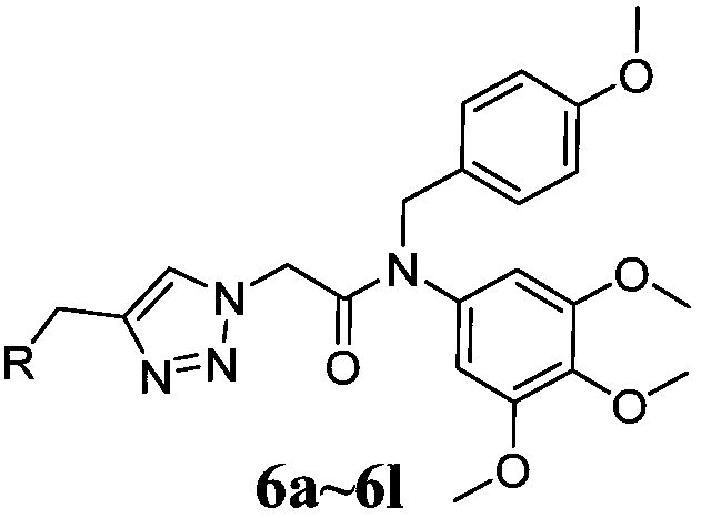 1,2,3-triazole tubulin polymerization inhibitor and synthesis method and application thereof
