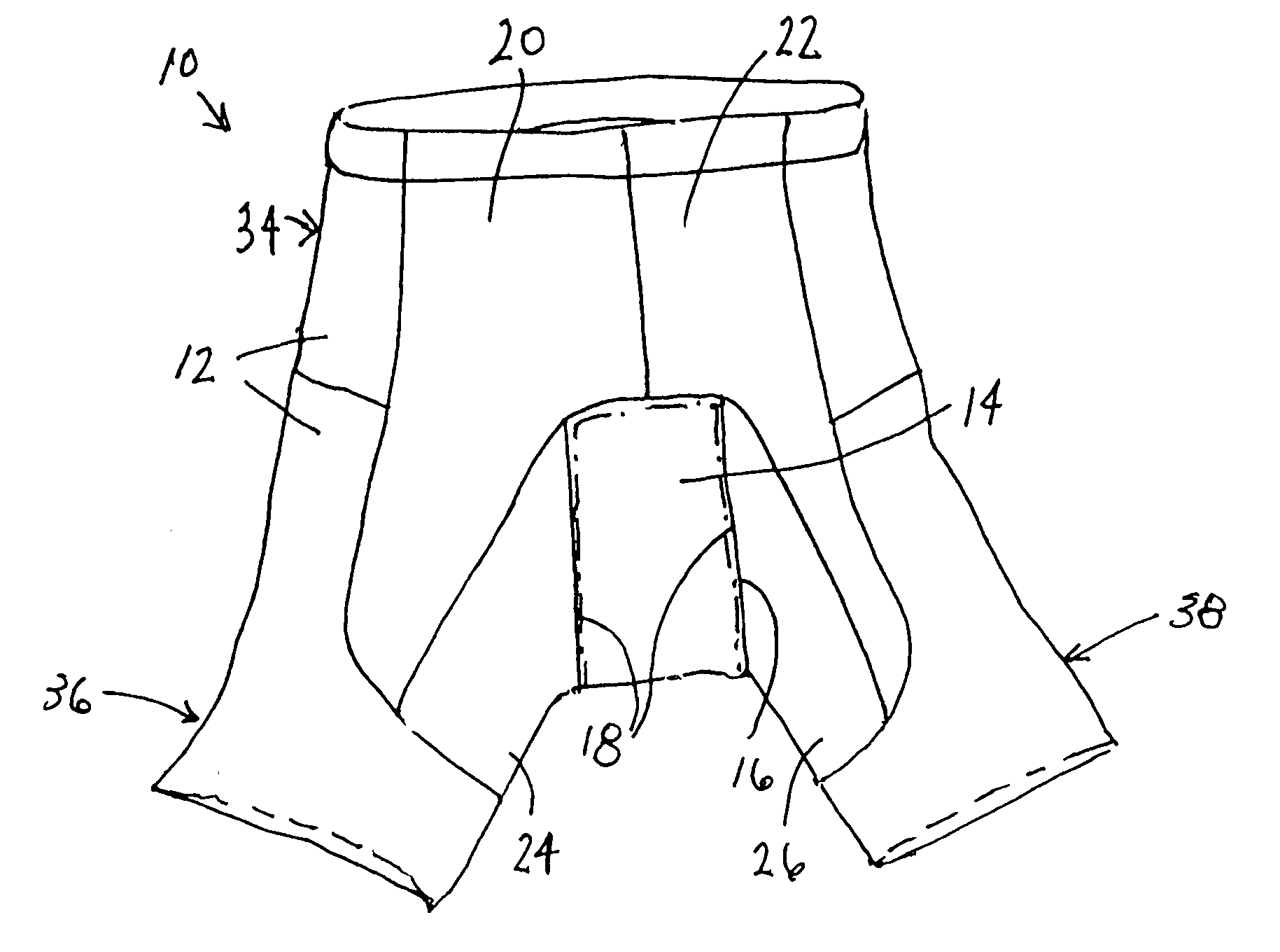 Cycling shorts and associated method of manufacture