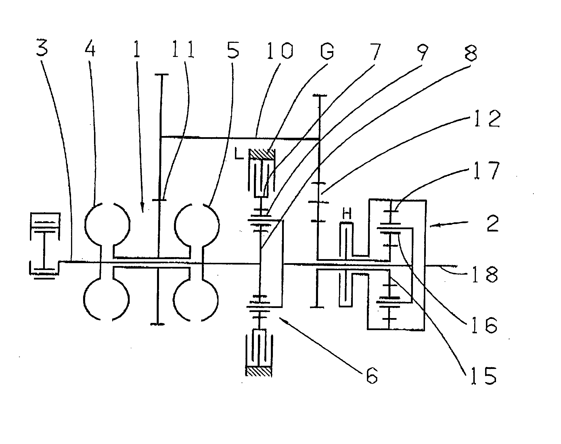 Split power transmission to include a variable drive