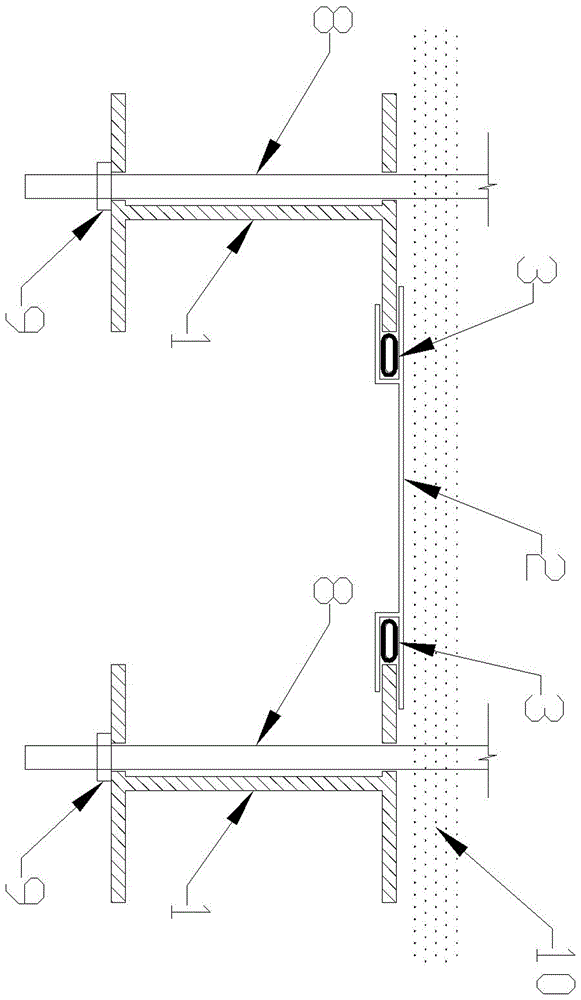 H-shaped steel foundation pit supporting device with small grouting ducts resisting lateral earth pressure