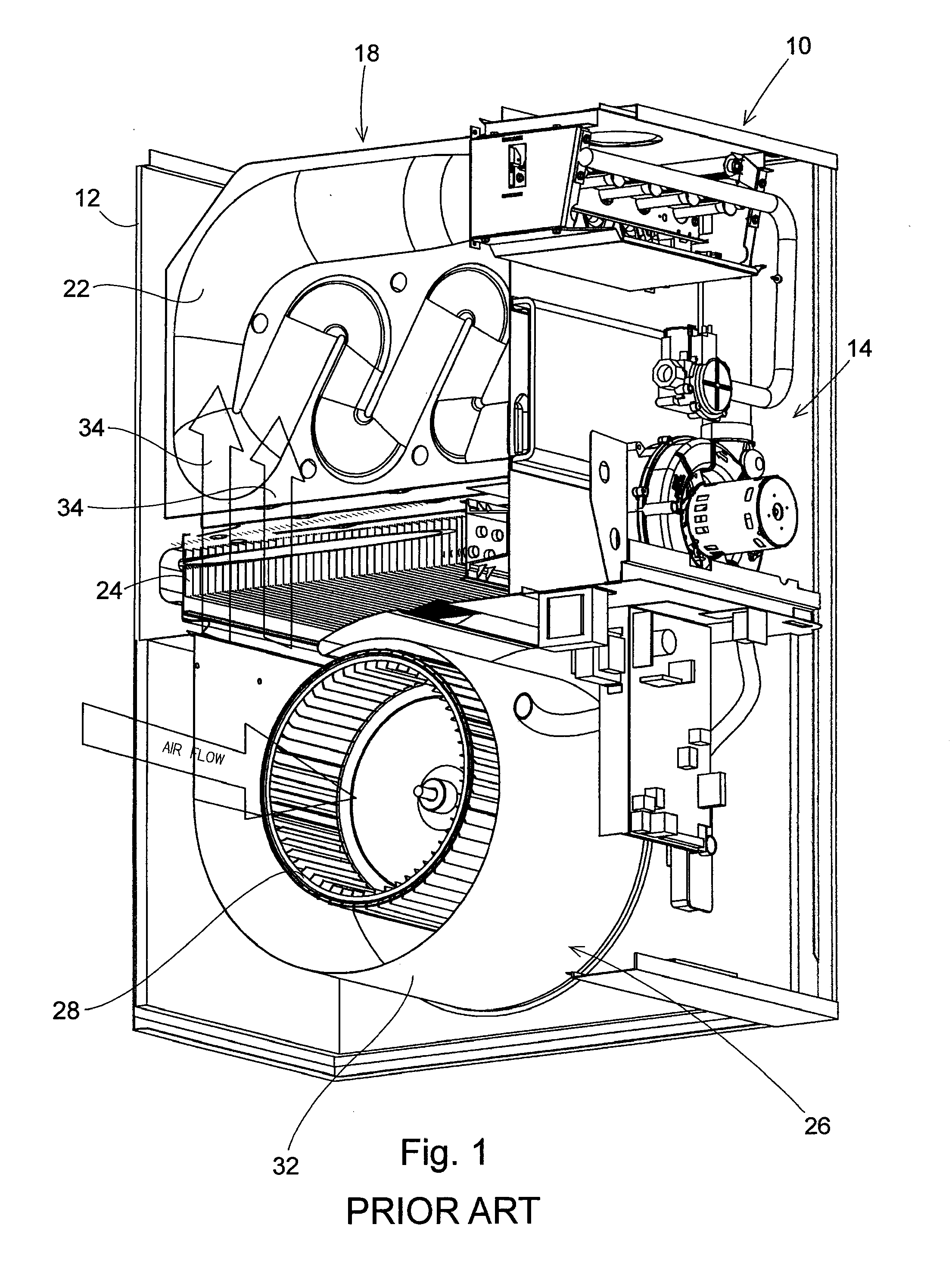 High Efficiency Furnace/Air Handler Blower Housing with a Side Wall Having an Exponentially Increasing Expansion Angle